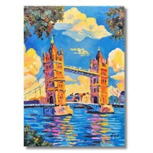 Original Tower Bridge 12x16 handmade London oil painting on canvas by local London artist